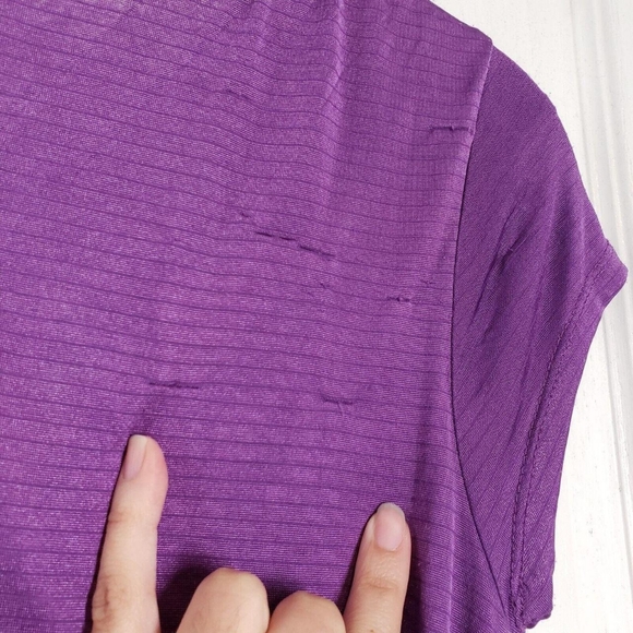 Apple Bottoms Women's Purple Ruched Cap Sleeve Dress - Picture 8 of 8